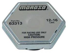 63313 Moroso Racing Radiator Cap Hexagon 12-16 Psi