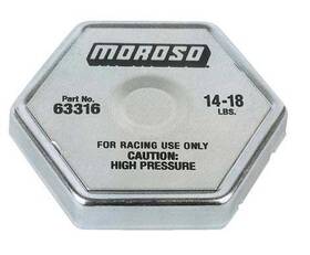 63316 Moroso Racing Radiator Cap Hexagon 14-18 Psi
