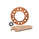 Primary Drive Alloy Kit & Gold Plated Mx Race Chain Orange Rear Sprocket For Ktm. Fixed Price $122.91.