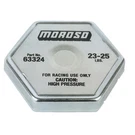 Moroso Radiator Cap 63324; Race Series, Hexagon 23-25 Psi Natural Steel. Fixed Price $24.99.