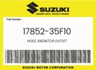 Suzuki Genuine Hose, Radiator Outlet 17852-35F10. Fixed Price $51.80.