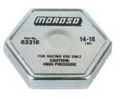 Moroso 63316 Racing Radiator Cap Steel Hexagon 14-18 Psi Brass/stainless Spring. Fixed Price $24.99.